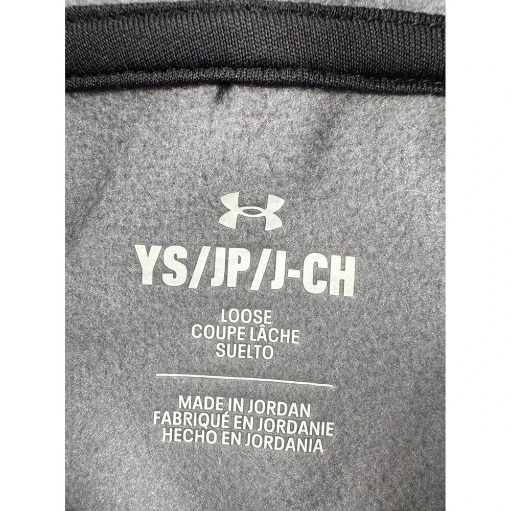 NEW Under Armour Boys Fleece Hoodie Sweatshirt Black Camo Logo Youth Small - Picture 2 of 5
